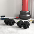 Soozier 2-in-1 Adjustable Weight Barbell & Dumbbells Set-Plastic coating reduces noise and floor damage
