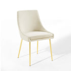 Modway Viscount Performance Velvet Dining Chairs - Gold/Ivory - 2 Pack-Stain-Resistant Fabric