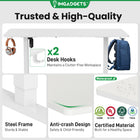 IMHome Height Adjustable Electric Standing Desk with 3 Memory Settings - 40" x 24" - White Top/White Frame-1 x IMHome Ergonomic Adjustable Standing Desk (Tabletop and Electric Frame), 1 x Smart Digital Control Panel (with 3 Memory Presets), 2 x Integrated Desk Hooks (for Headphones or Bags), 1 x Complete Tool Kit for Assembly, 1 x User Manual (English and French), Bonus: Built-in Anti-Collision Safety Sensors, Bonus: Integrated Cable Management Clips