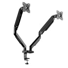 Rocelco MA2 Dual Monitor Arm with Motion Assist & USB/Multimedia Ports - Black-Swiveling design lets you easily switch between portrait and landscape mode.