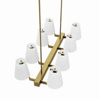 Modway Enthrall 8-Light Chandelier - White/Satin Brass-Bulbs Not Included