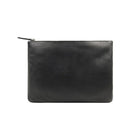 Ashlin Designer Emerson Natural Milled Cowhide Large Leather Pouch for 11" iPad/MacBook - Black-It can perfectly insert your iPad