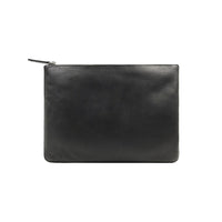 Ashlin Designer Emerson Natural Milled Cowhide Large Leather Pouch for 11" iPad/MacBook - Black-It can perfectly insert your iPad