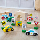 Melissa & Doug 15-Piece Wooden Vehicles and Traffic Signs Set-This item will be shipped from the U.S