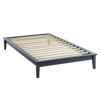 Modway Lodge Wood Twin Platform Bed Frame - Grey-Solid Wood Platform Bed Frame