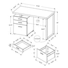 Monarch Specialties 7648 48" Computer Desk - White/ Concrete/ Silver Metal/ L/R-Backed by a 5 year limited warranty against any defects for your satisfaction.