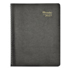 Brownline 2027 14-Month Monthly Planner Soft Cover - 11" x 8-1/2" - Black-One month per spread, one block per day