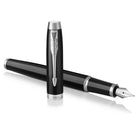 Parker IM Rollerball Pen - Black Lacquer with Chrome Trim - Fine Point - Black Ink-Rollerball tip delivers an effortlessly smooth, consistent flow of ink onto paper