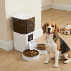 PawHut Automatic Pet Food Dispenser with HD Camera and App Control - White-Features dual bowls and 6L/25 cup capacity, suitable for feeding two pets simultaneously 