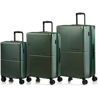 CHAMPS Earth 3-Piece Hardside Luggage Set - Green-Expansion System on all cases