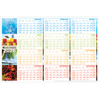 Day-Timer 2026 Flexible Erasable Seasonal Horizontal Wall Planner - 23-7/8" H x 36" W - Multicolour - Bilingual-Page size: 23-7/8" H x 36" W