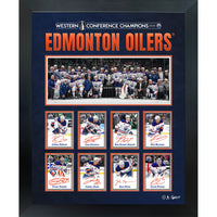 Edmonton Oilers 2025 Conference Champions Replica Signatures - Framed Print - 20" x 16"-Premium virtual frames