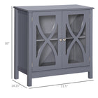 HOMCOM 31.5" L Kitchen Sideboard - Gray-Made of MDF for sturdiness and easy cleaning