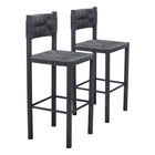 Zuo Iska Barstool - Black - Set of 2-Faux wood aluminum leg