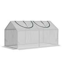 Outsunny 47" x 24" x 24" Portable Mini Tunnel Greenhouse with 2 Windows Steel Frame PE Cover- Greenhouse with high quality steel tube structure   
 