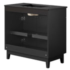 Modway Miles 36" Bathroom Vanity - Black-Tapered Rubberwood Legs