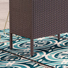 Outsunny 55" Rattan Bar Table with 2 Storage Shelves and Steel Frame-Great for outdoor gardens, patios and backyards