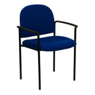 Flash Furniture Comfort Navy Fabric Stackable Steel Side Reception Chair with Arms-Contemporary Style