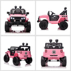 Aosom 12V Kids Ride-On Off-Road Toy Truck - Pink-45 minutes of continuous play once fully charged, depending on speed and use 