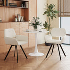 Homy Casa Swivel Upholstered Dining Chair  -  Ivory Beige Fabric  with Black Metal Legs - 4 Pack-Comfortable Seating: Upholstered in soft beige fabric with a padded seat and backrest for enhanced comfort.