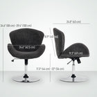 HOMCOM Swivel Desk Chair with Wide Seat - Butterfly Back - Dark Grey-Tilt function and height adjustment for customizable relaxation