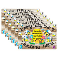 Ashley Productions Smart Poly Computer Mouse Pad - Every Busy Bee is Welcome Here - 6 Pack-Start your day on the right note with these stylish and functional accessories that feature inspiring quotes and positive sayings.