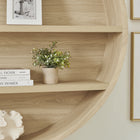 Modway Romy 47" Round Wall Book Shelf - Natural-Wood Grain Shelves
