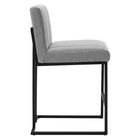 Modway Indulge Channel Tufted Fabric Counter Stool - Light Gray-Sled Base