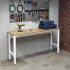 Manhattan Comfort Fortress 72.4" Modern Garage Table - White-MDP Table Top with Melamine Finish