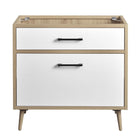 Modway Maverick 36" Bathroom Vanity Cabinet Sink Basin Not Included - Oak/White-Tapered Rubberwood Legs