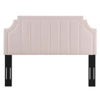 Modway Alyona Channel Tufted Performance Velvet Twin Headboard - Pink-Durable Stain-Resistant Fabric