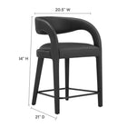 Modway Pinnacle Vegan Leather Counter Stool - Black Black - Set of 2-Vegan Leather Upholstery