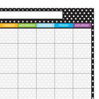 Ashley Productions Smart Poly PosterMat Pals Space Savers Calendar - 13" x 9-1/2" - Black & White Dots - 10 Pack-Water-resistant, no lamination required