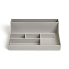 TRU RED 6-Compartment Plastic Desktop Organizer - Grey-This multi-compartment organizer helps you store and organize paper clips, pens, stickies, and more