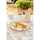 Casa Domani Café Oval Platter - 37 x 31cm - Blue - 2 Pack-Hand painted edge with delicate embossed pattern