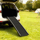 PawHut 61" Folding Pet Ramp with Frosted Surface and Raised Side Rails - Black-Features a high-traction frosted surface, ensuring your dog has a secure grip 