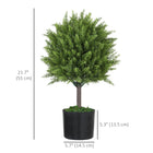 HOMCOM 21.7" Decorative Artificial Plants for Home - Green - 2 Pack-Solid nursery pot provides a stable foundation 