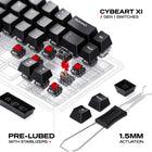 Cybeart Akula 65 Lite Compact Wired RGB Gaming Keyboard - Black-High-speed wired USB delivers instant responsiveness with zero setup and uninterrupted power