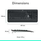 Logitech MK540 Wireless Keyboard and Mouse Bundle - French-Spill resistant design