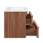 Modway Render 24" Wall-Mount Bathroom Vanity - Walnut/White-9