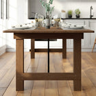 Flash Furniture HERCULES Series 9' x 40" Rectangular Antique Rustic Solid Pine Folding Farm Table-4" Thick Apron underneath Top