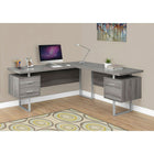 Monarch Specialties 7304 70" Computer Desk - Dark Taupe Left Or Right Facing-Extra-large, floating desktop frees the tops of the drawer units to be used as additional surfaces