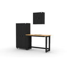 Cat RTA Garage Storage Cabinetry 3-Piece Set with 1 Locker, 1 Wall and 48" Workbench-Secure Locking Storage: Integrated 3-point locking system with key keeps tools, supplies, and equipment protected and organized.