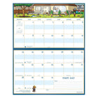 MotherWord 2026-2027 Magnetic Family Fridge Calendar - 9-1/2" H x 15" W - French-522 "Little Reminder" stickers can be placed on special days to make remembering doctor appointments, children’s activities or vacations really easy