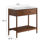 Modway Zaire 36" Bathroom Vanity - Walnut/White-Compact Drawer