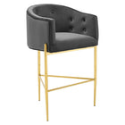 Modway Savour Tufted Performance Velvet Bar Stool - Charcoal-Tufted Dining Bar Stool