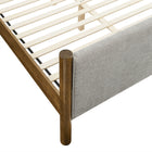 Modway Maven Queen Size Fabric Upholstered Platform Bed - Wheat Walnut-Weight Capacity: 794 lb