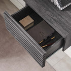 Modway Render 54.5" Wall Mount Corner Office Desk - Charcoal-Durable Particleboard Construction