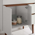 Modway Harvest 36" Bathroom Vanity Cabinet - Grey/Walnut-Mahogany Wood Tapered Legs