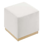 Modway Tilden 17" Square Performance Velvet Upholstered Ottoman - Alabaster/Natural-Arrives Fully Assembled